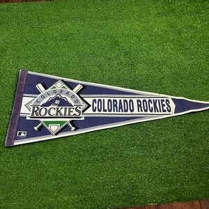 Vintage Rockies Pennant Full Size Colorado Rockies MLB Memorabilia  90s Wincraft